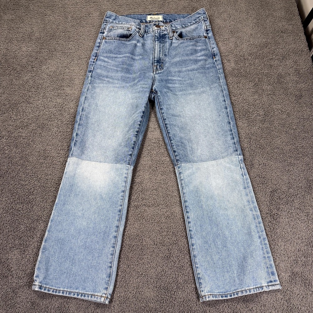 Madewell Jeans Womens 26 Blue Retro Crop Bootcut Two Tone Colorblock Denim